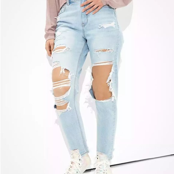 AE Mom Jean Blown Out Blue - Picture 6 of 6